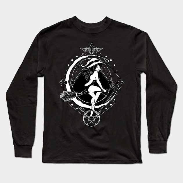 Pinup witch Long Sleeve T-Shirt by Von Kowen